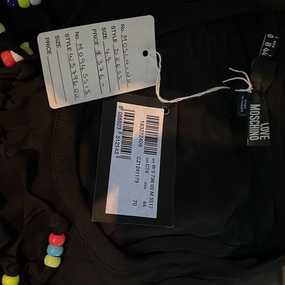 NWT Love Moschino Bohemian dress with fringe and beads sz 44 Italy us 8 - Picture 6 of 7